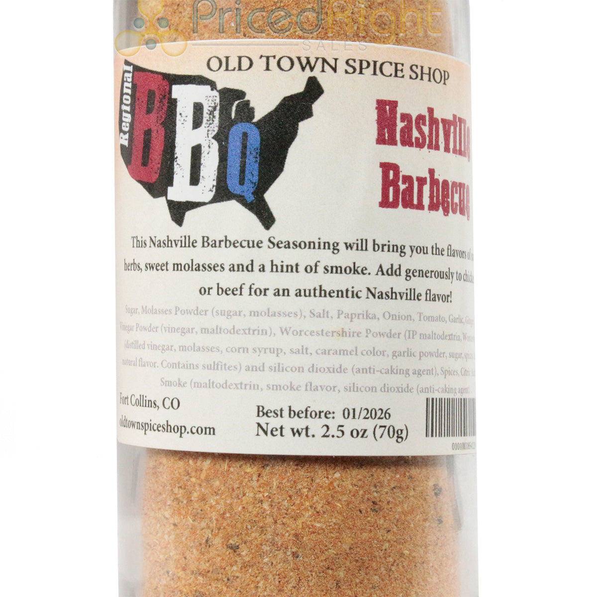 Old Town Spice Shop Nashville Barbecue Chicken Pork Beef Seasoning 2.5 Ounce