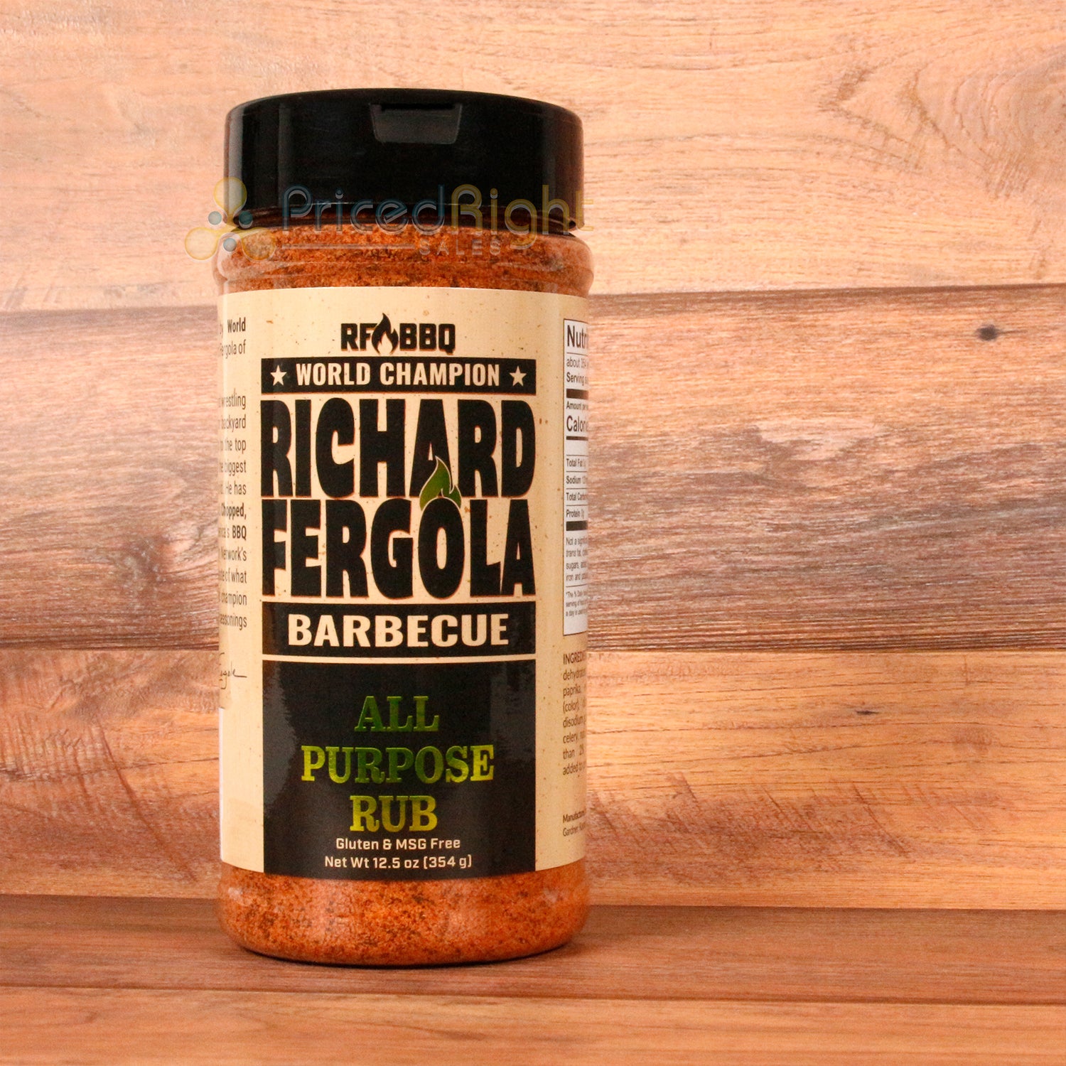 Richard Fergola BBQ All Purpose Mild Heat Rub Pork Beef Chicken Seafood 12 Oz