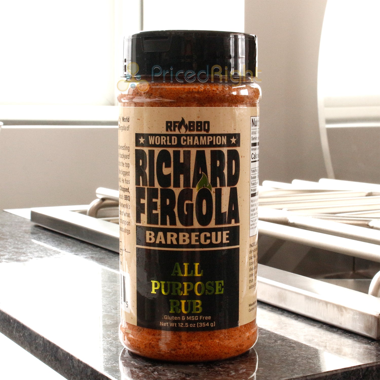 Richard Fergola BBQ All Purpose Mild Heat Rub Pork Beef Chicken Seafood 12 Oz