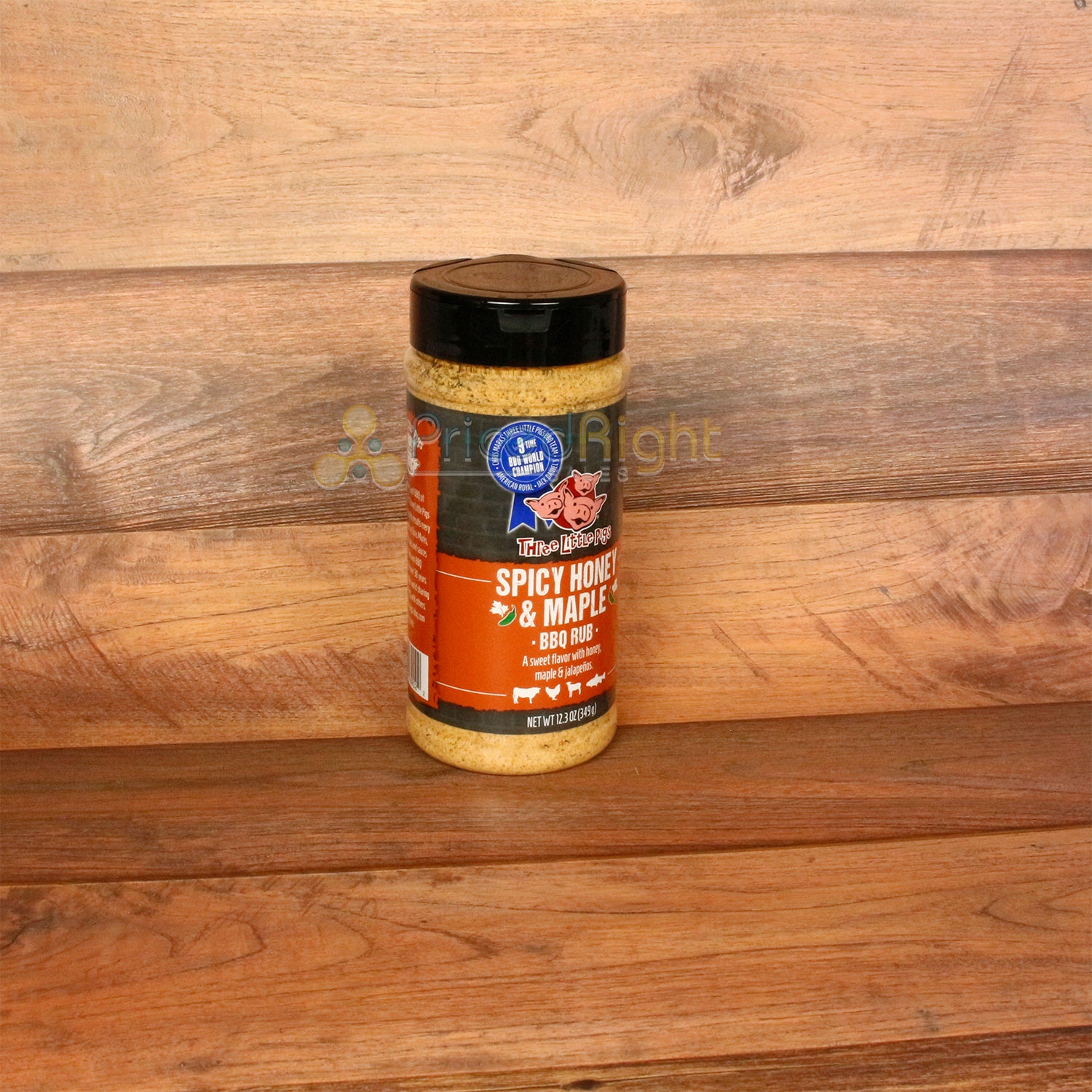 Three Little Pigs Spicy Honey & Maple BBQ Rub Sweet Heat Chicken Pork 12.3oz