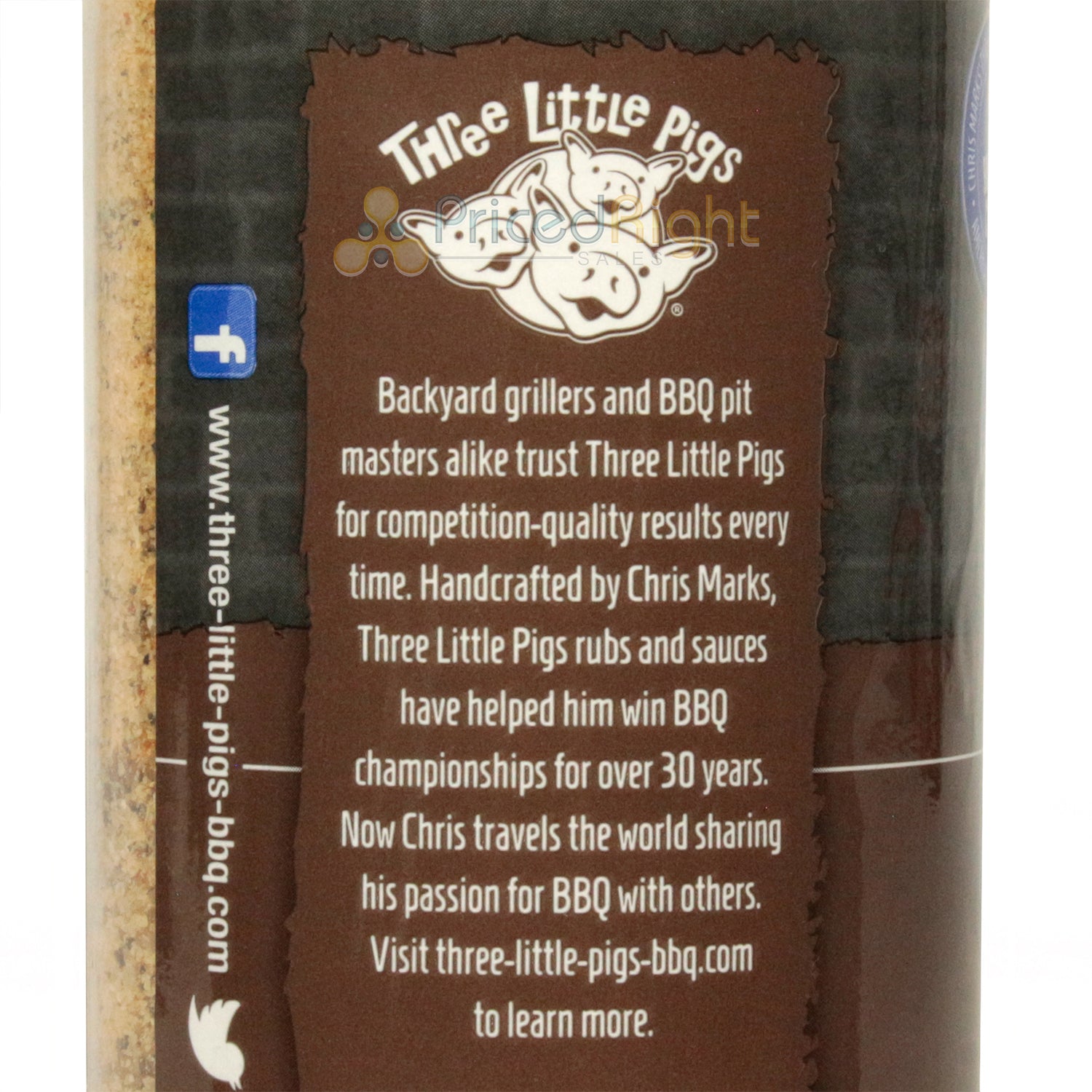 Three Little Pigs Pecan BBQ Rub Chicken Pork Ham Fish Vegetables 12.9 Ounce