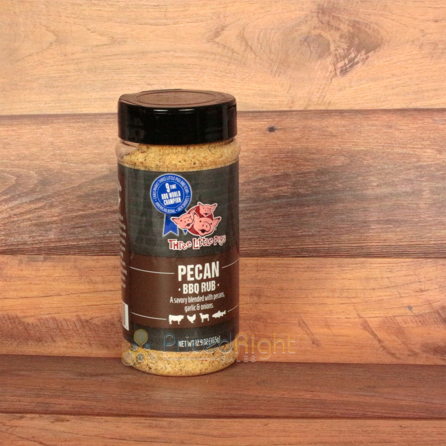 Three Little Pigs Pecan BBQ Rub Chicken Pork Ham Fish Vegetables 12.9 Ounce