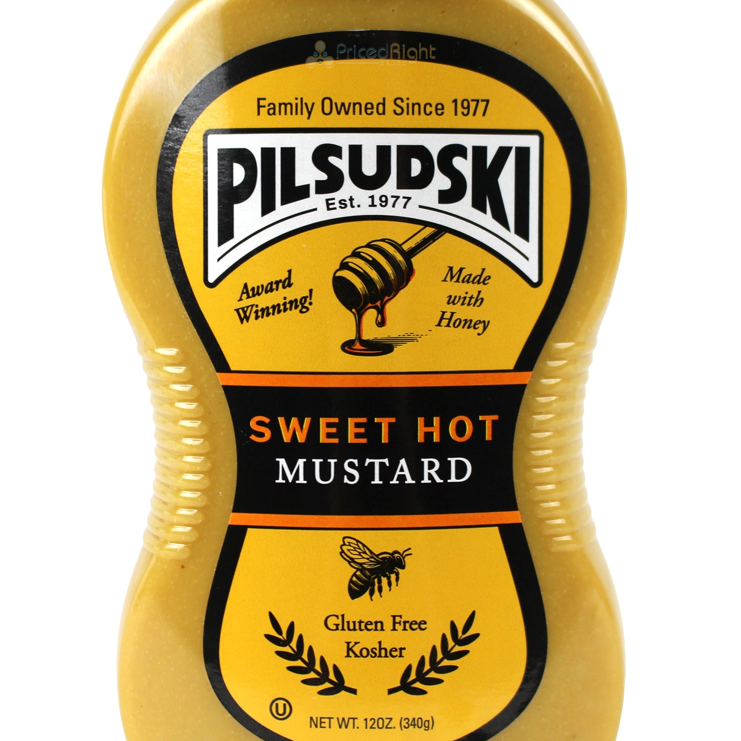 Pilsudski Sweet Hot Mustard with Honey 12 Oz Gluten Free and Kosher