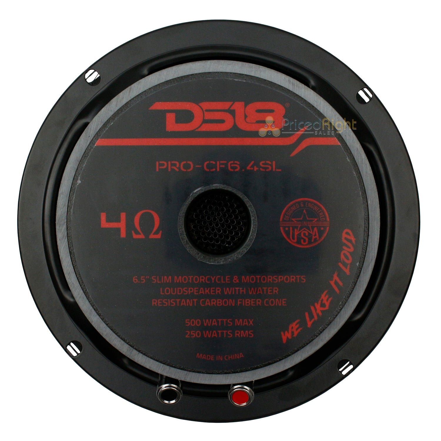 DS18 Pro 6.5" Carbon Fiber Mid Bass Loudspeaker 250W Rms 4 Ohm Water Resistant