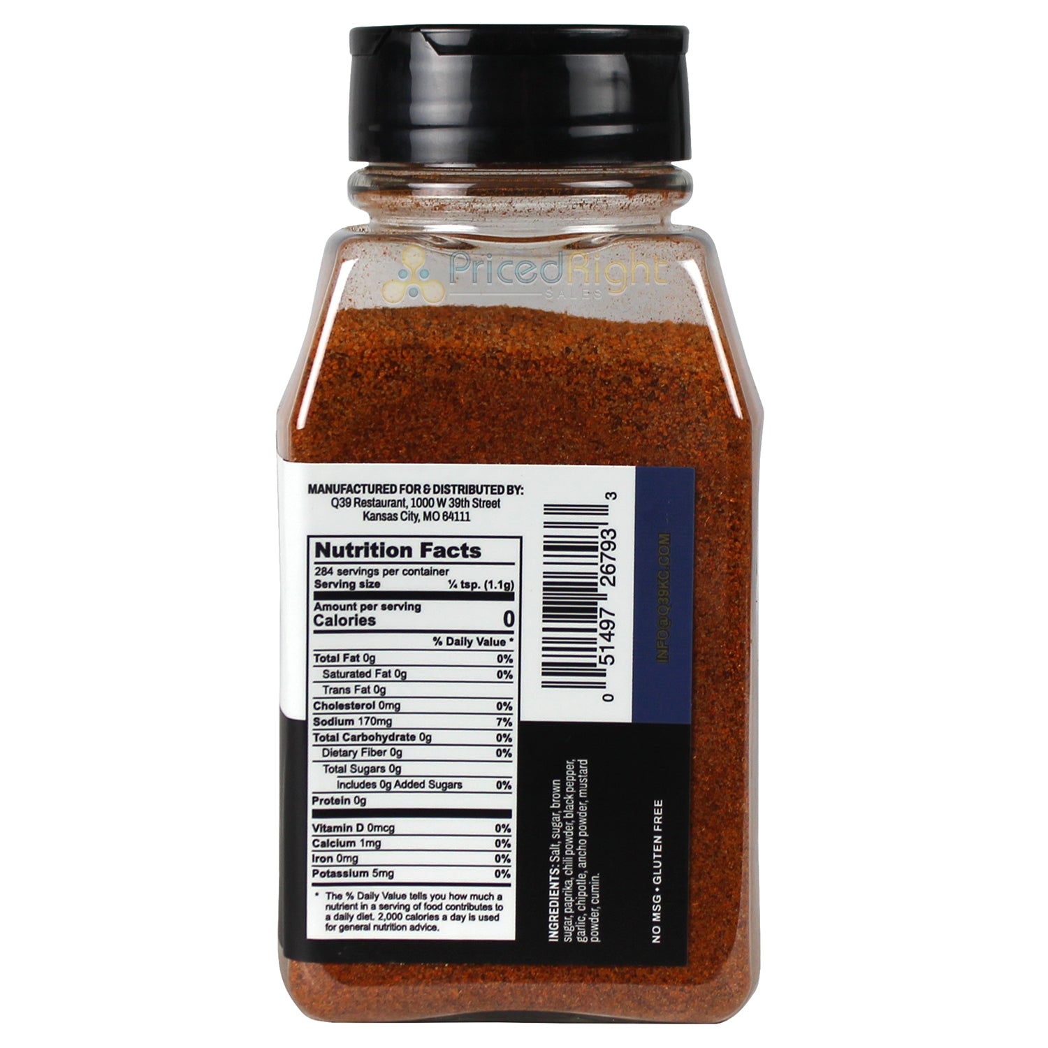 Q39 Pork Rub With A Bit More Spice & Less Sugar Gluten Free & No MSG 11oz