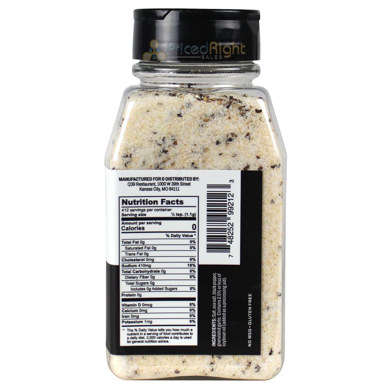 Q39 Steak Seasoning Salt Pepper & Garlic Rub For Meat & Veggies No MSG 16 oz