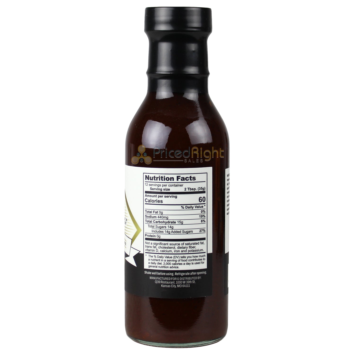 Q39 Zesty BBQ Sauce Gluten Free Award Winning Recipe For Pork Dishes 15 Ounces