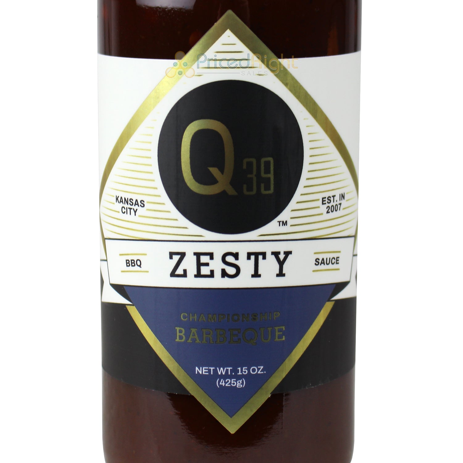 Q39 Zesty BBQ Sauce Gluten Free Award Winning Recipe For Pork Dishes 15 Ounces