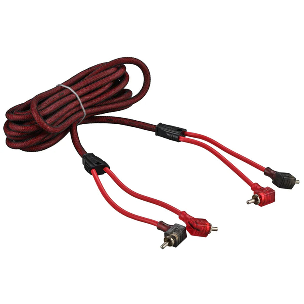 DS18 2 Channel RCA Cable 16 Ft 100% OFC 90 Degree Ends Dual Twist Wire R16.L