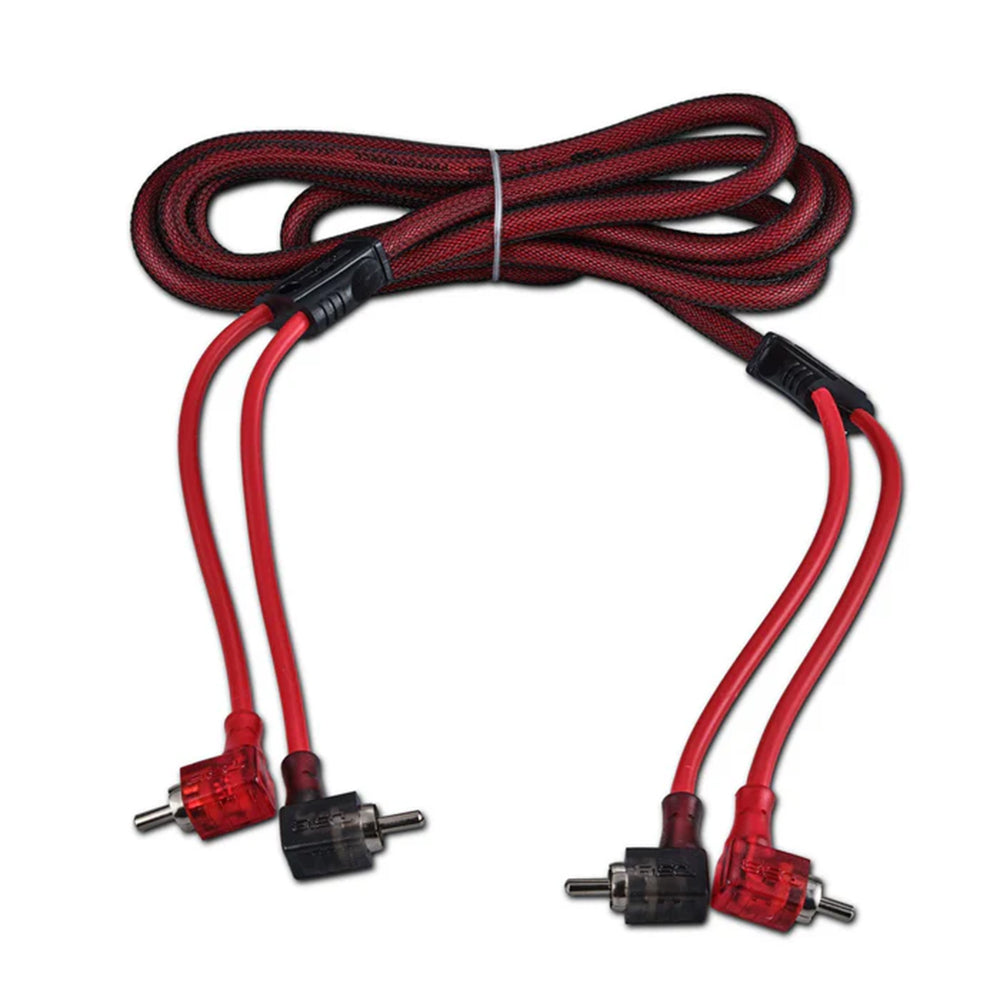 DS18 2 Channel RCA Cable 6 Ft 100% OFC 90 Degree Ends Dual Twist Wire R6.L