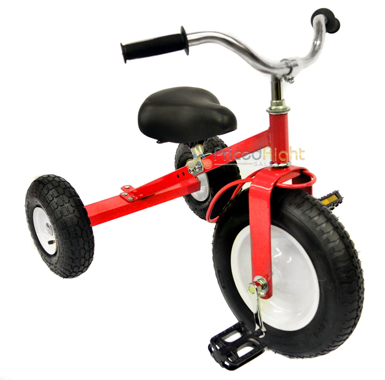 All Terrain Red Tricycle with Wagon Trike Set Pull Along Toy Outdoors Kids Pedal