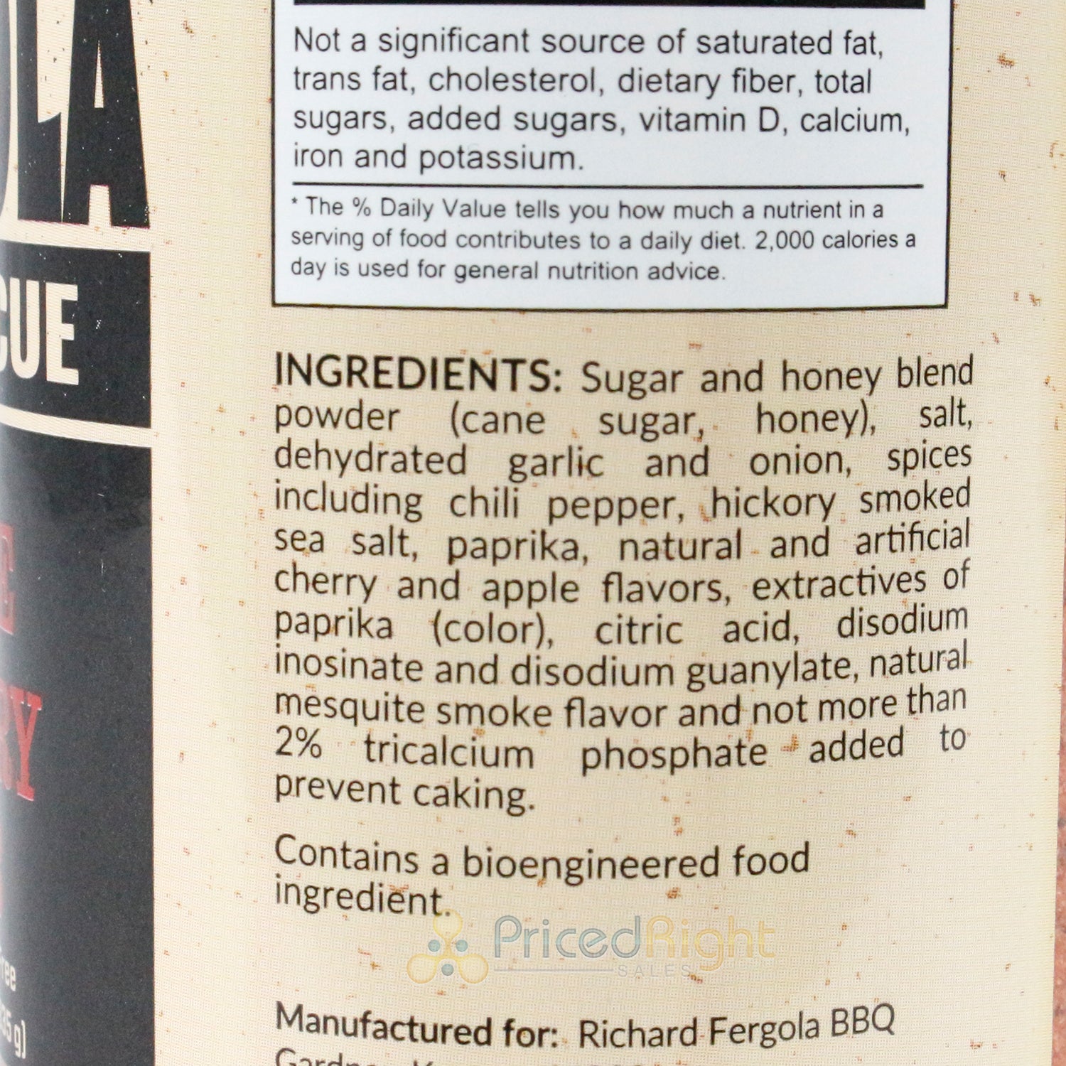 Richard Fergola Barbecue Apple Cherry Rub 11.8 Oz Gluten and MSG Free