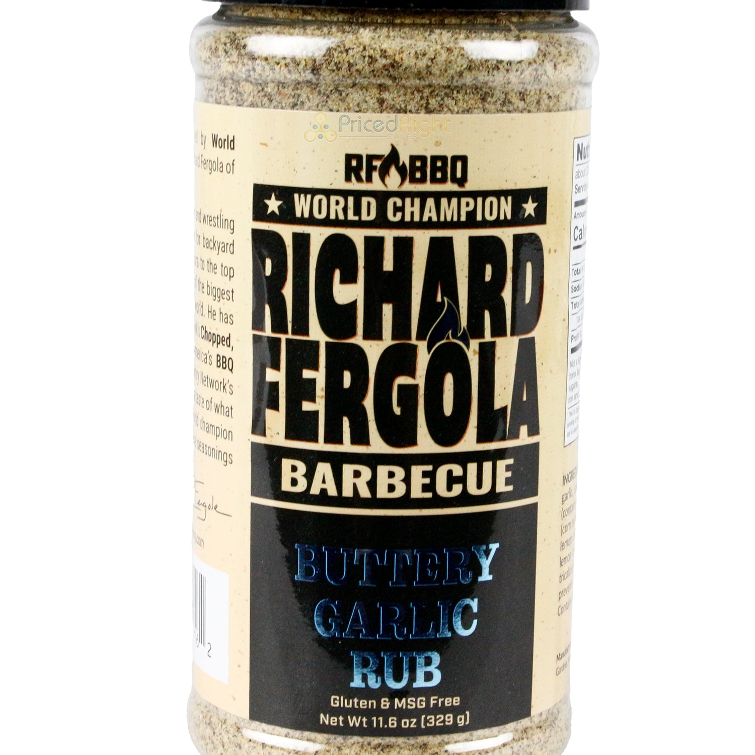 Richard Fergola Barbecue Buttery Garlic Rub 11.6 Oz Gluten and MSG Free