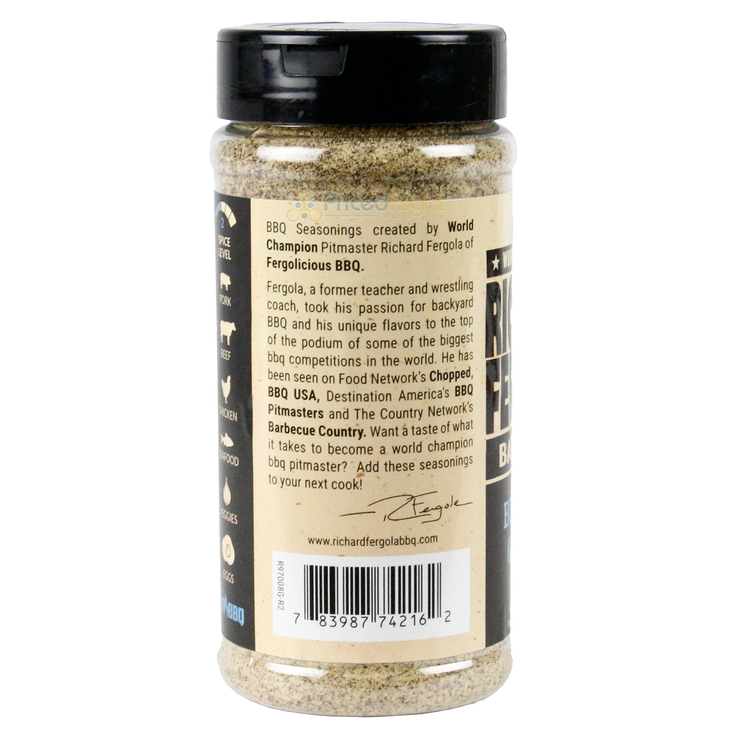 Richard Fergola Barbecue Buttery Garlic Rub 11.6 Oz Gluten and MSG Free