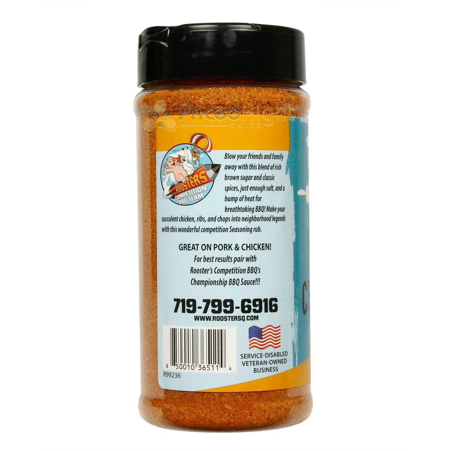 Rooster's BBQ Championship Sweet Heat Seasoning Pork Chicken Ribs Chops 11.4 Oz