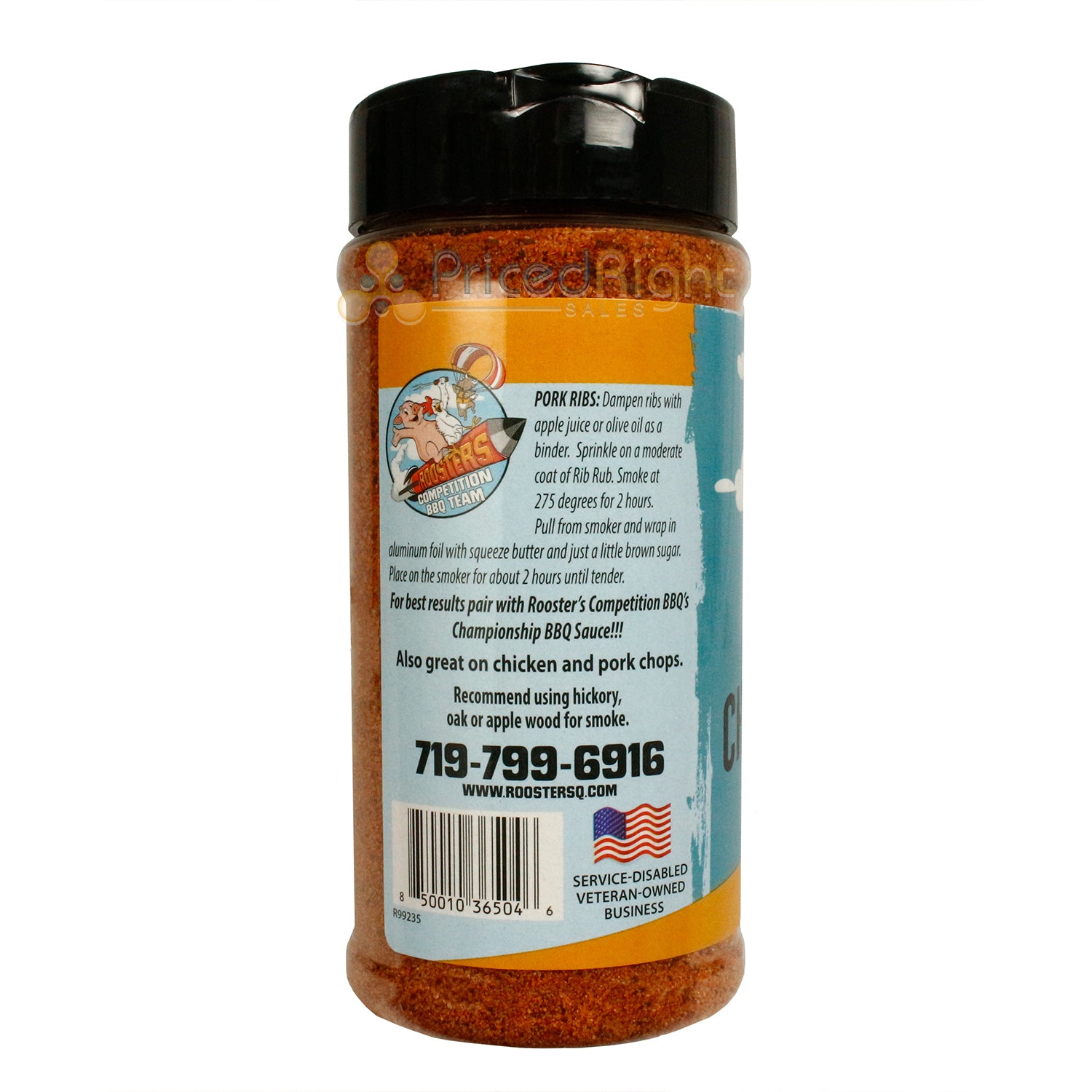 Rooster's BBQ Championship Rib Rub Seasoning Beef Ribs Chicken Pork 11.6 ounce