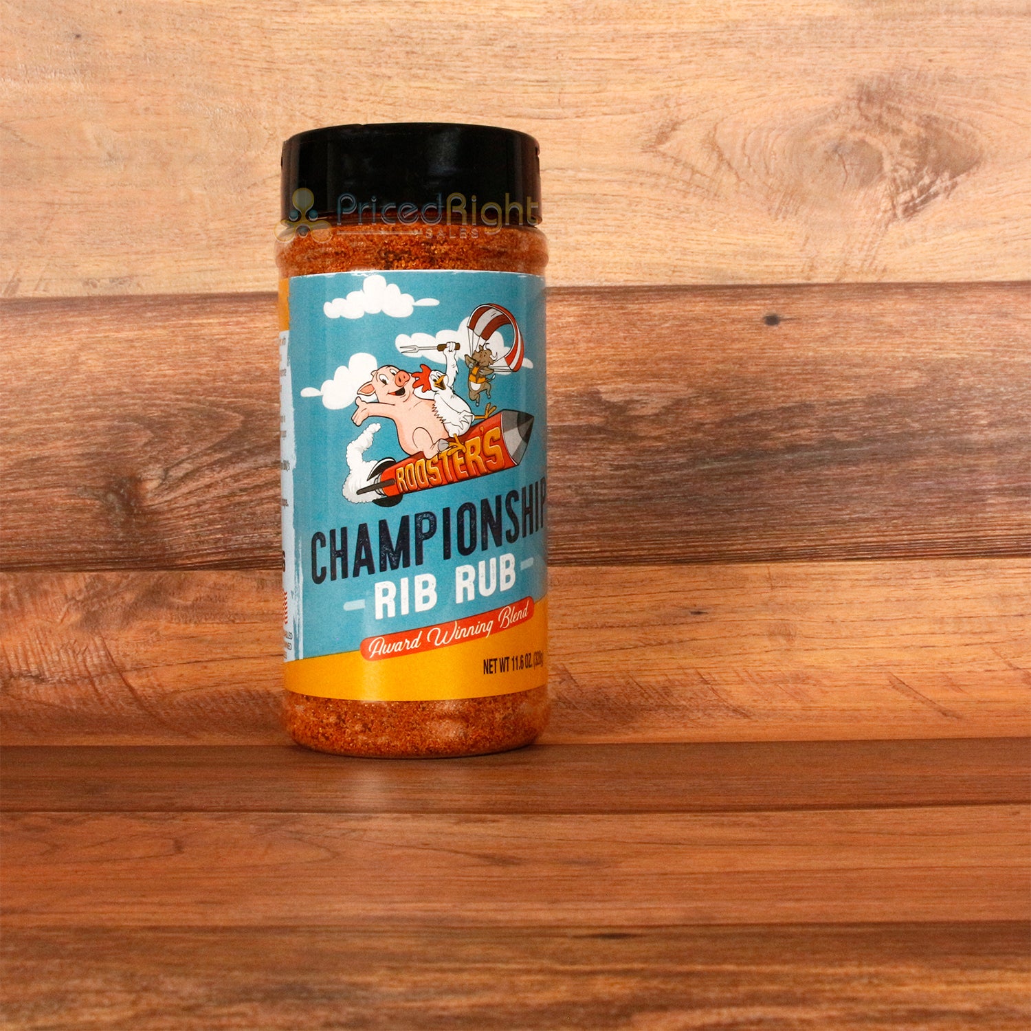 Rooster's BBQ Championship Rib Rub Seasoning Beef Ribs Chicken Pork 11.6 ounce