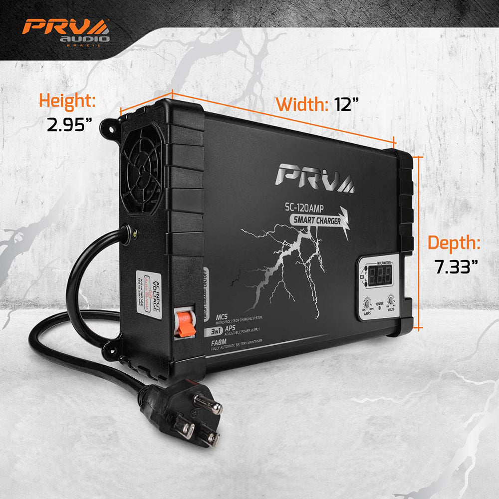 PRV 3 in 1 Car Battery Smart Charger 120 Amp 14.4V SC-120AMP