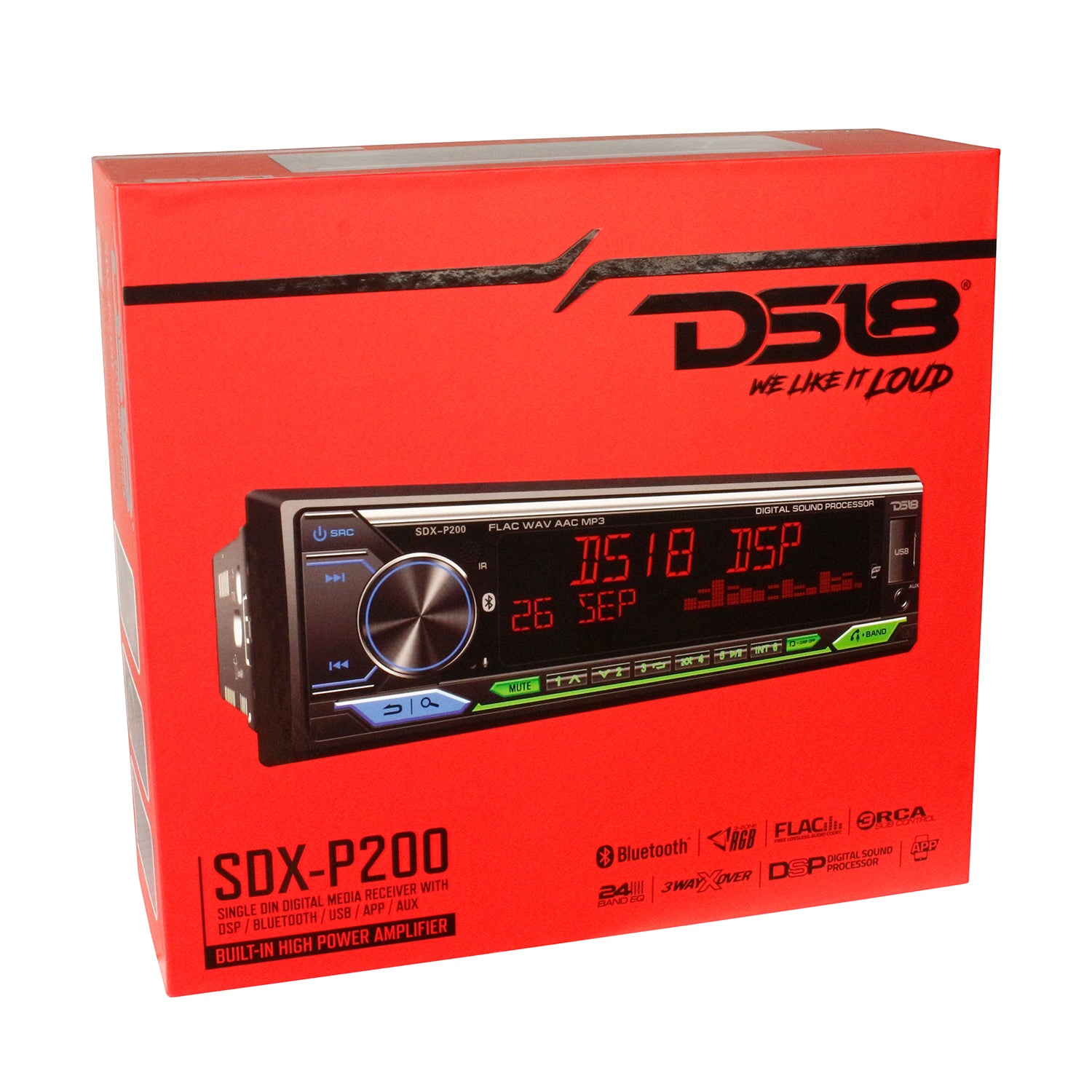 DS18 Digital Media Receiver Single Din 240W RMS High Power Car Audio SDX-P200