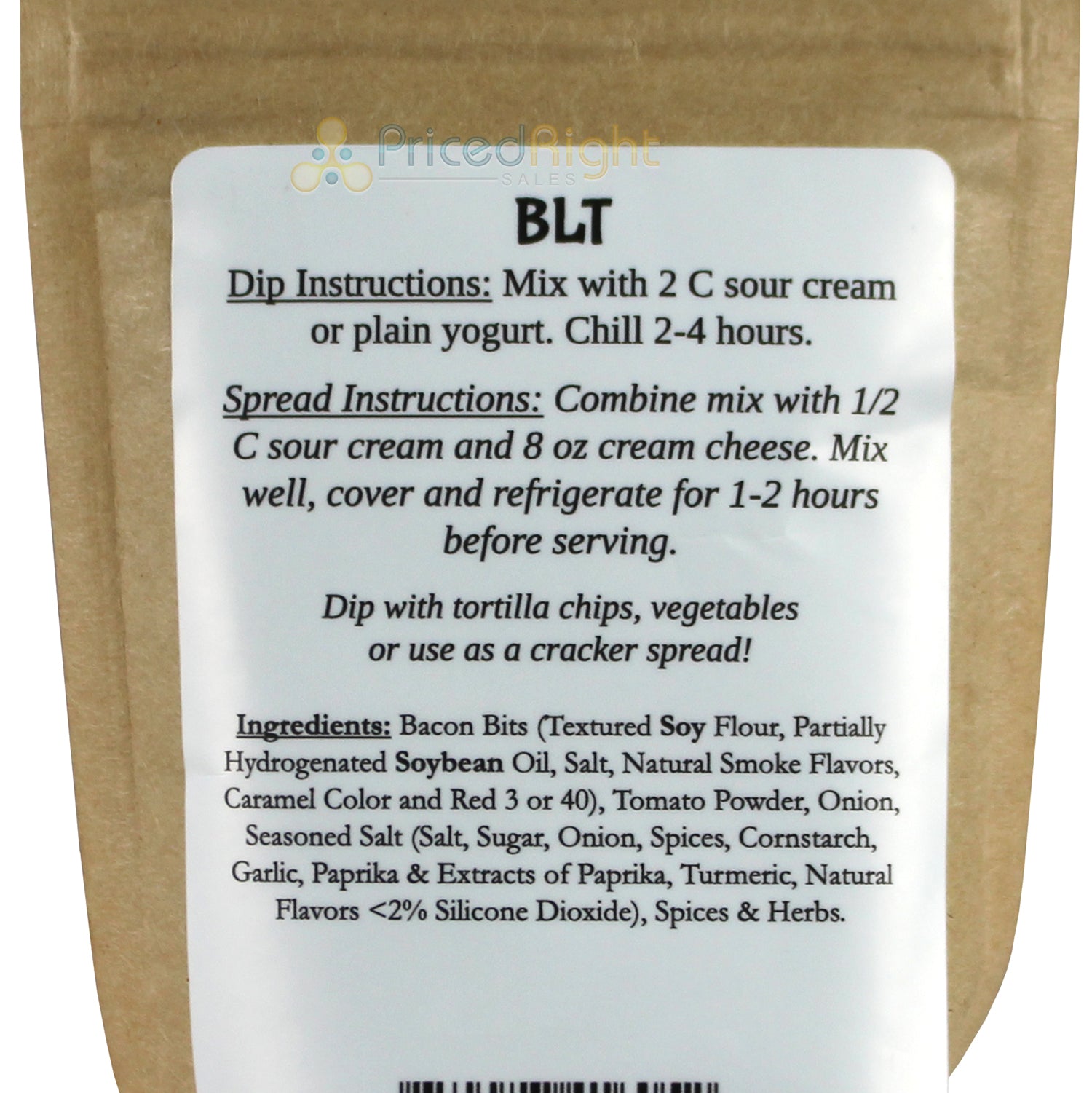 SnS Dips BLT Dip 2.15 Oz Gluten Free USA Made Small Batch Hand Crafted SNS-BLT