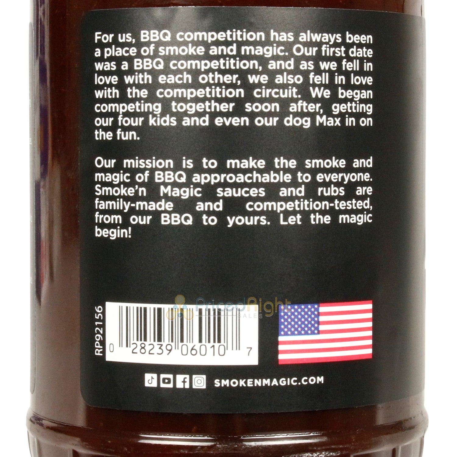 Smoke 'N Magic Sweet BBQ Sauce Pitmaster Blend Sweet & Pepper All Purpose 21.1oz