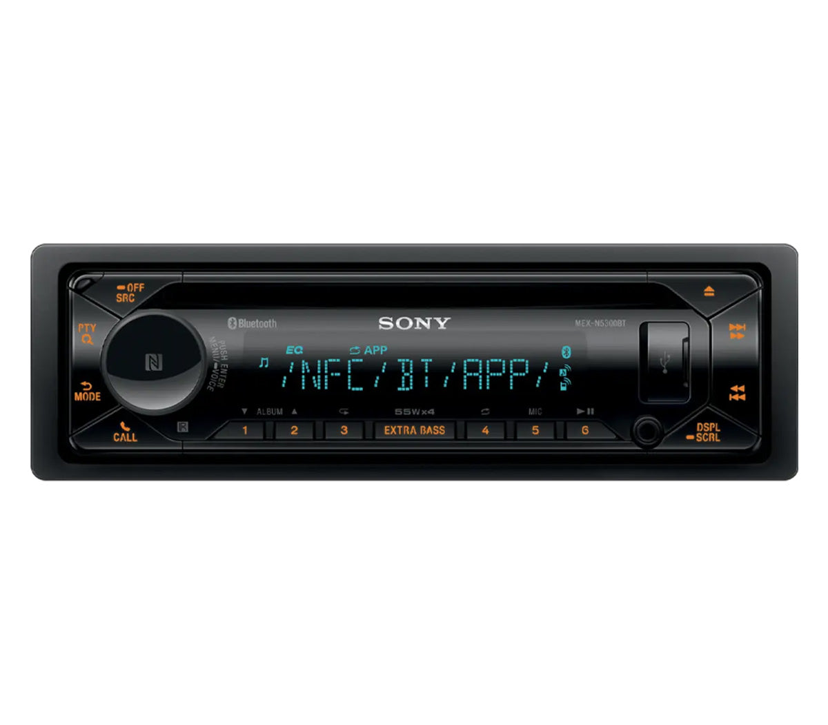 Sony Single DIN CD Player Receiver Bluetooth Wireless USB AUX AM FM MEX-N5300BT