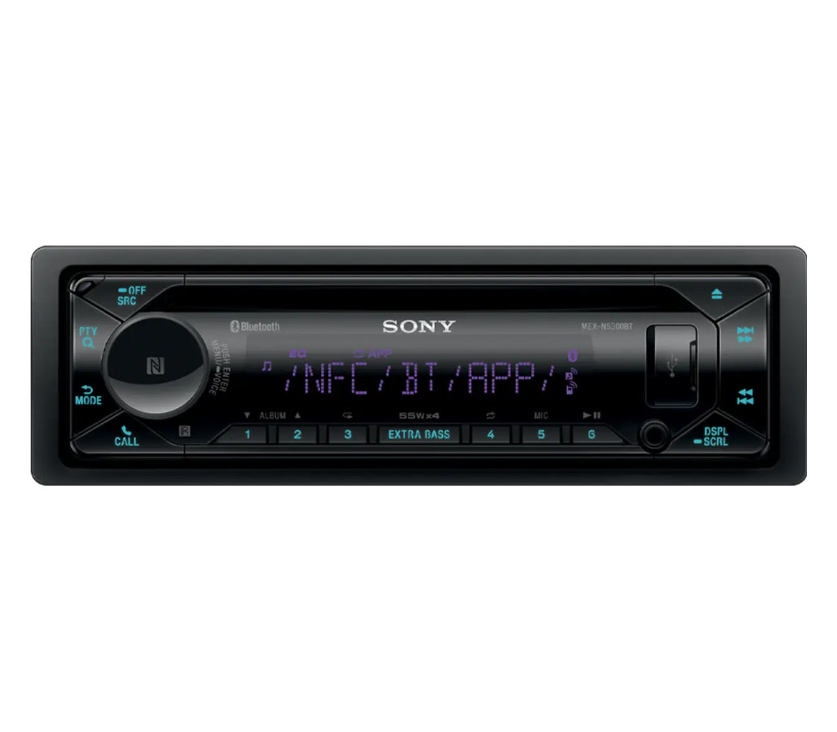 Sony Single DIN CD Player Receiver Bluetooth Wireless USB AUX AM FM MEX-N5300BT