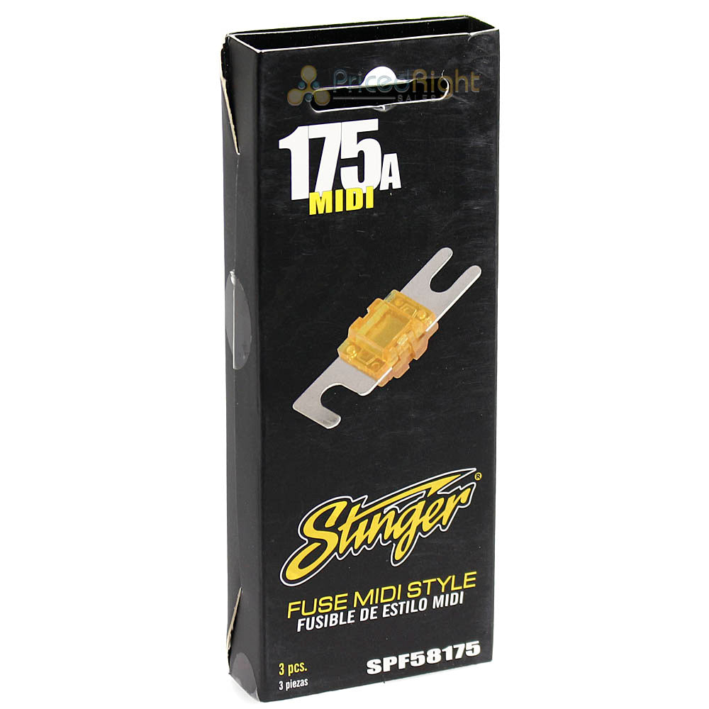 Stinger 3 Pk 175 Amp MIDI Style Mini ANL Fuses Silver Plated Car Audio SPF58175