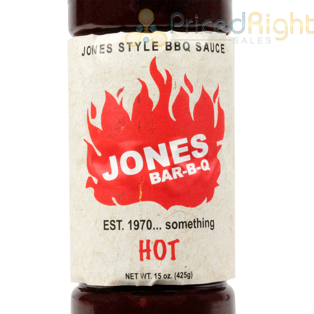 Jones Bar-B-Q Hot BBQ Sauce 15 Ounce Bottle All Purpose Spicy Made in the USA