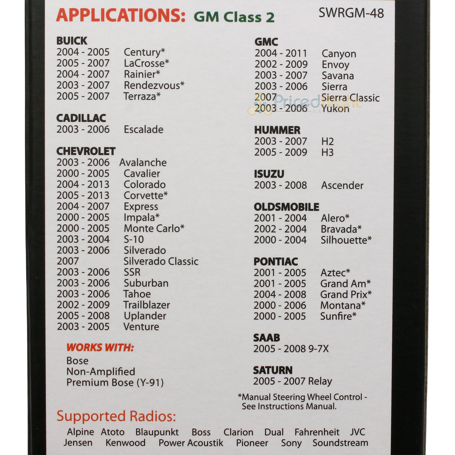 Crux Radio Replacement Interface Select 2000-Up General Motors Class 2 Vehicles