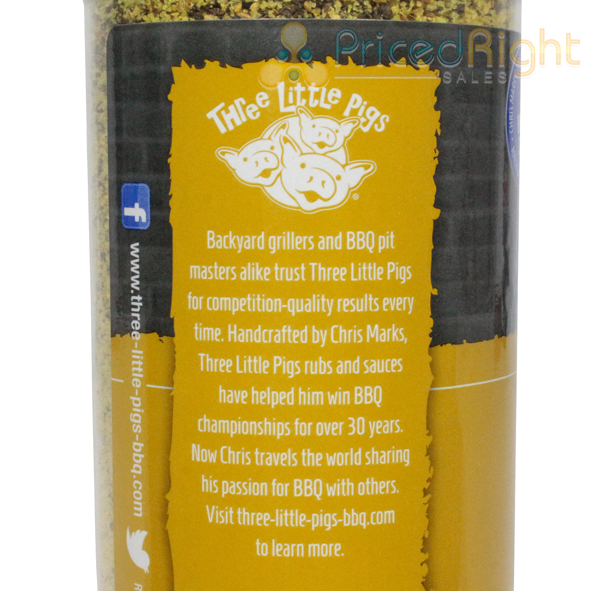 Three Little Pigs Lemon Pepper BBQ Rub Handcrafted Chicken Fish Veggies 12.2 oz