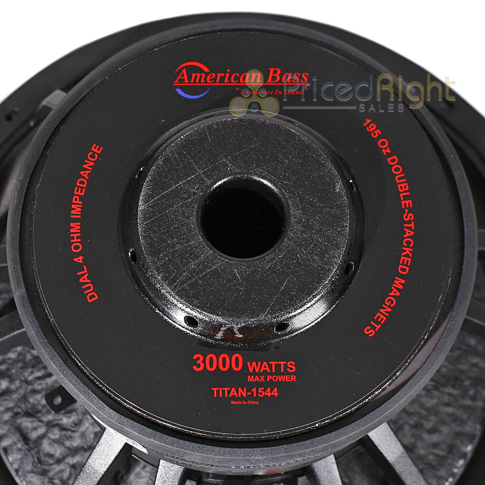 American Bass 15" Subwoofer 3000W Max Dual 4 Ohm Car Audio TITAN 1544 Single