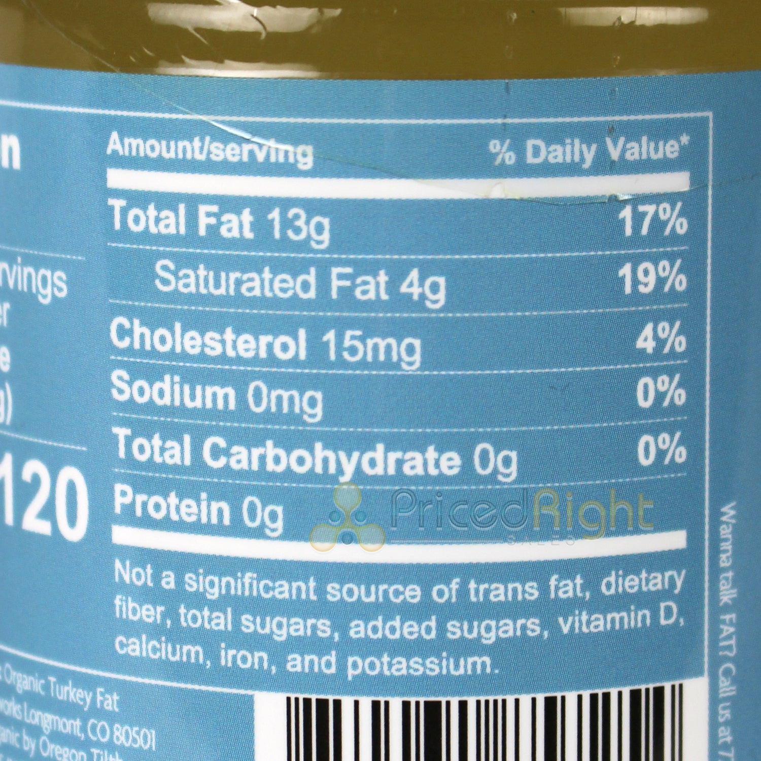 Fatworks Turkey Fat Organic Cooking Oil 7.5 Oz Gluten Free Non GMO TUFJS111