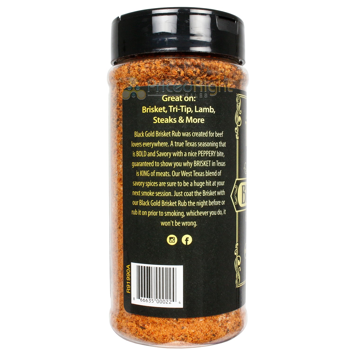 Texas Oil Dust Black Gold Brisket & Beef Seasoning Gluten Free No MSG 13.2 Ounce