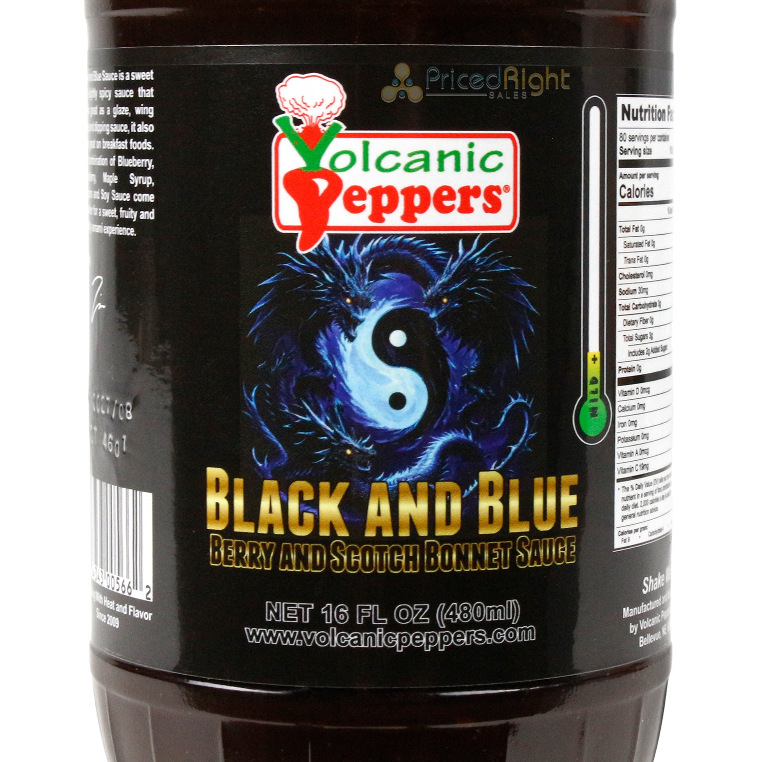 Volcanic Peppers Black and Blue Berry and Scotch Bonnet Sauce 16 oz Mild Heat