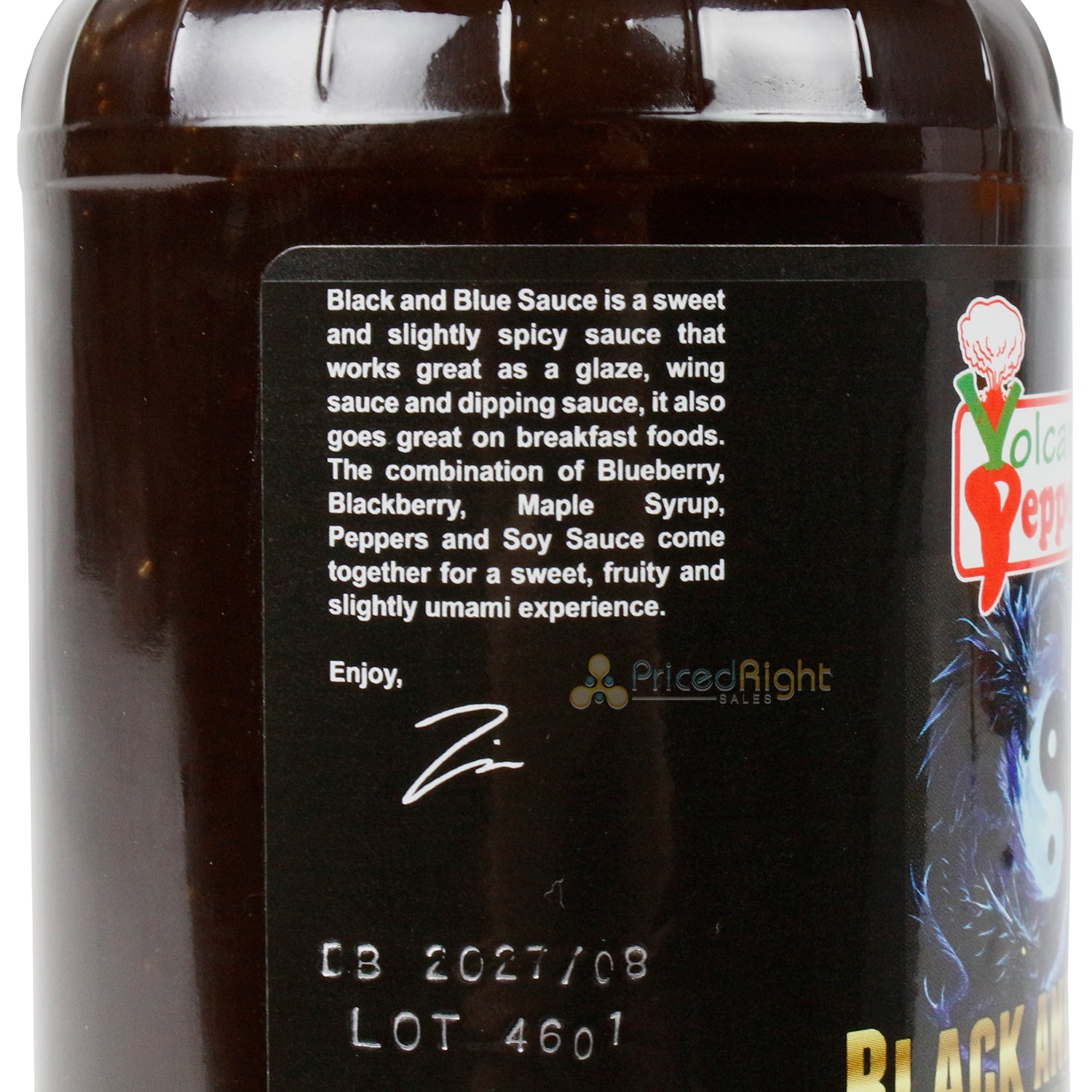 Volcanic Peppers Black and Blue Berry and Scotch Bonnet Sauce 16 oz Mild Heat