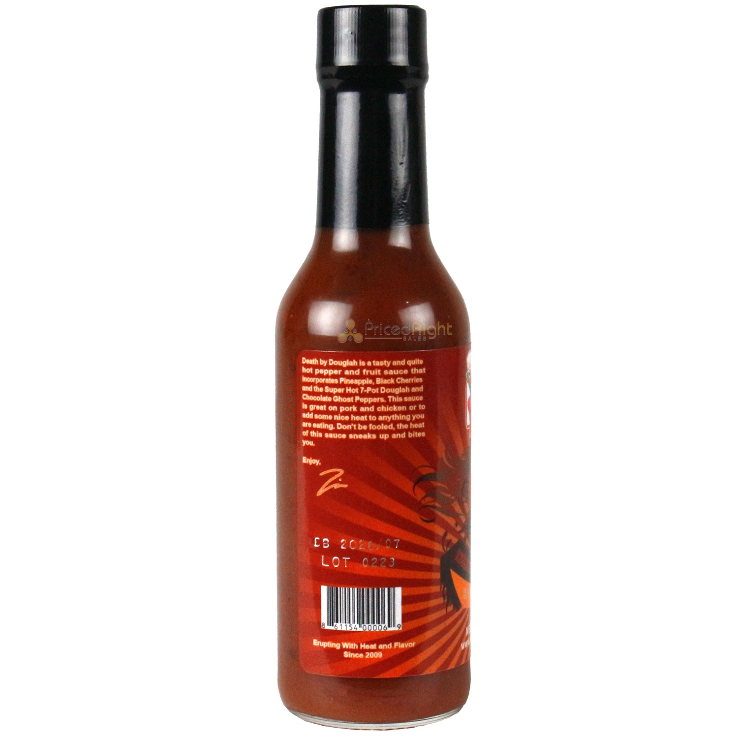 Volcanic Peppers Death By Douglah Hot Pepper and Fruit Hot Sauce 5 Oz Very Hot