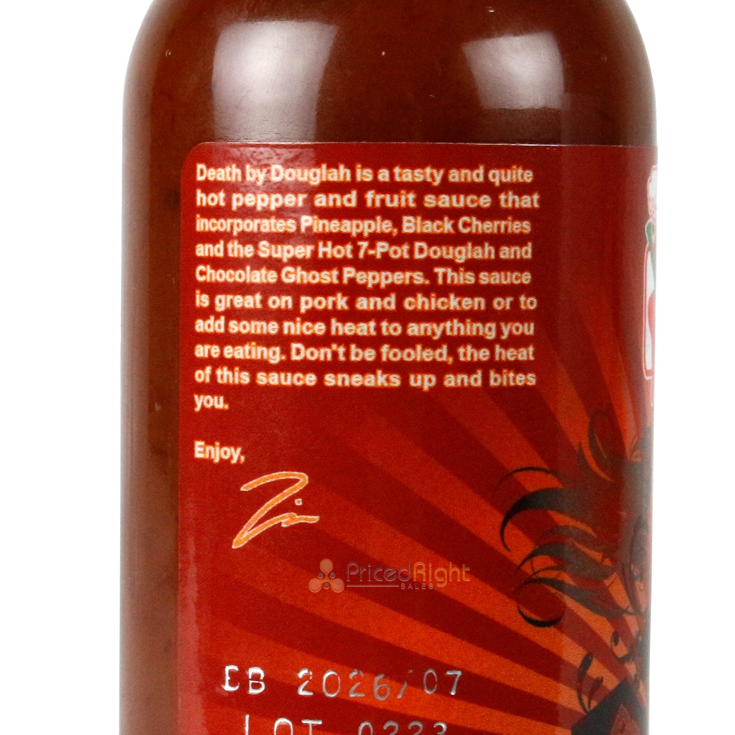 Volcanic Peppers Death By Douglah Hot Pepper and Fruit Hot Sauce 5 Oz Very Hot