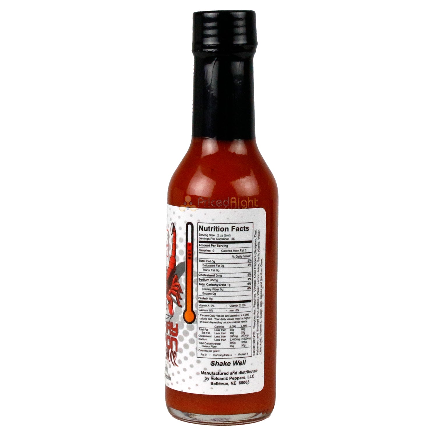 Volcanic Peppers Raspberry Scorpion Hot Sauce 5 Oz Heat Level Hot LAVARSRS