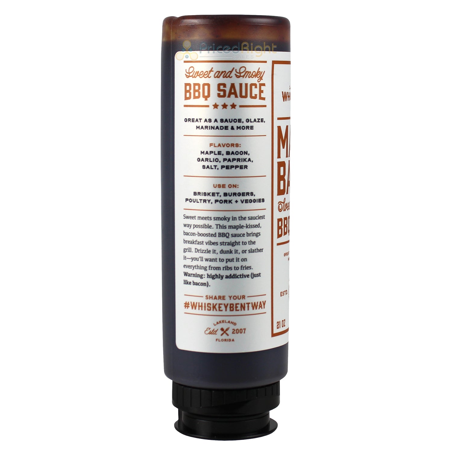 Whiskey Bent BBQ Maple Bacon Sweet & Smoky BBQ Sauce 21 Oz WBMAPLEBACON