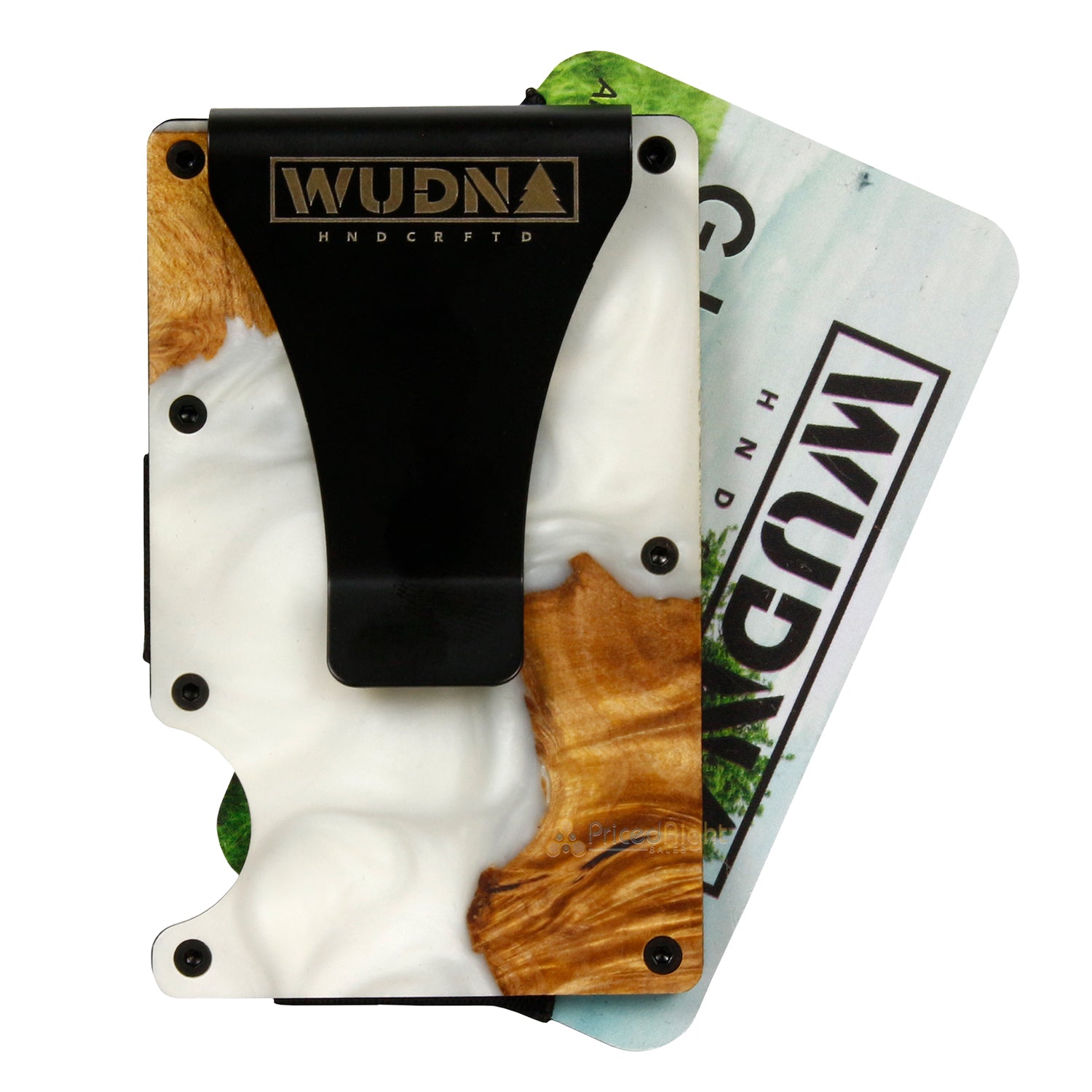 WUDN Adventure Handcrafted Wallet Resin & Wood RFID Blocking Clip Arctic White