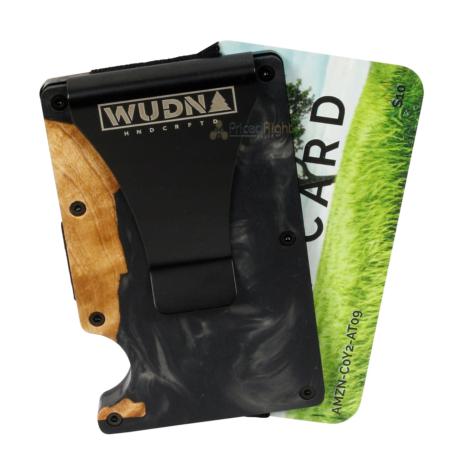 WUDN Adventure Handcrafted Wallet Resin & Wood RFID Money Clip Midnight Black