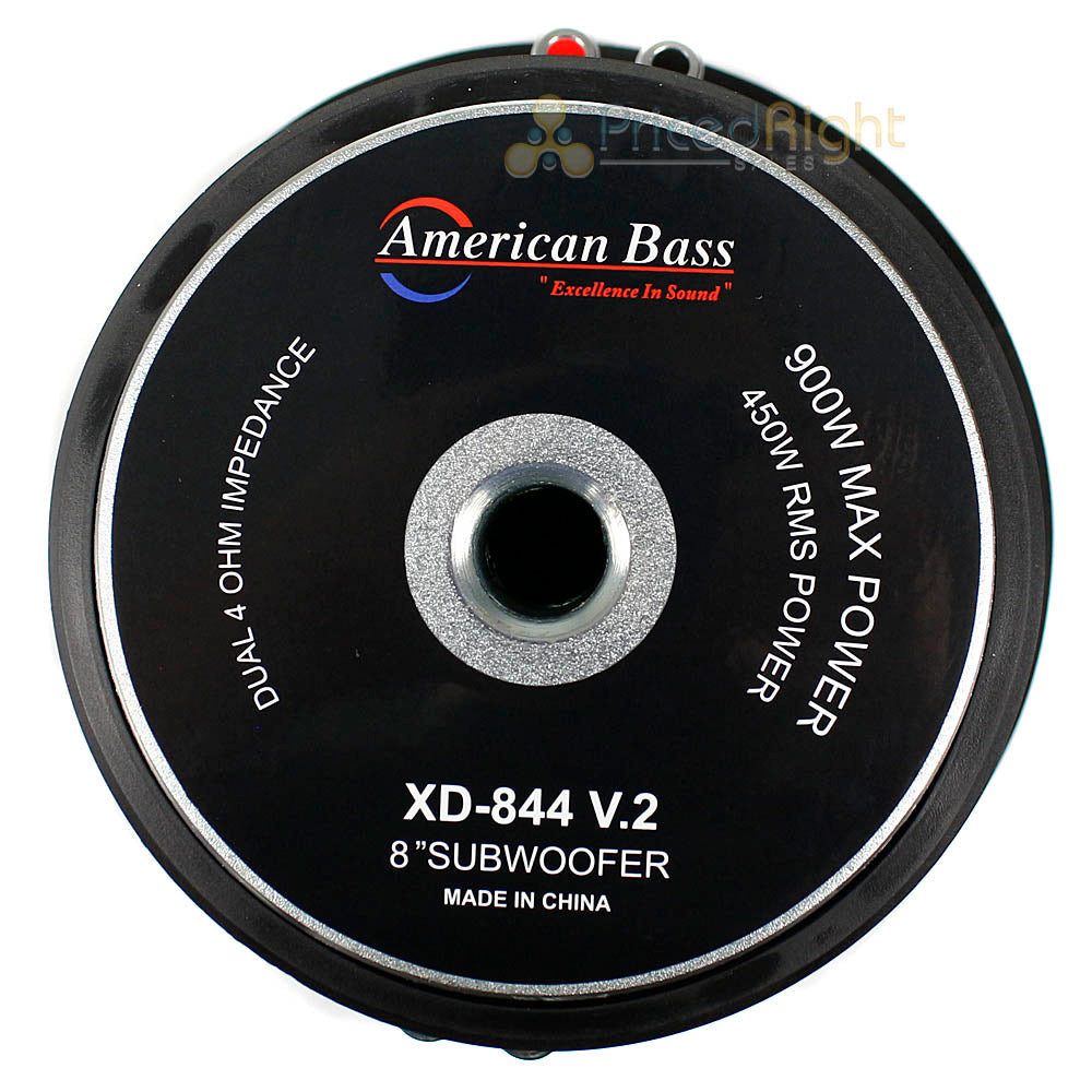 American Bass 8" High Power Subwoofer Dual 4 Ohm 900W Max XD-844 V.2 Single