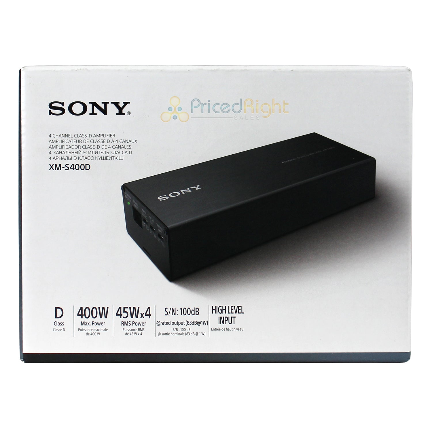 Sony Class D 4 Channel Amplifier 4 x 45W RMS @ 4 Ohm Max 400W XM S400D