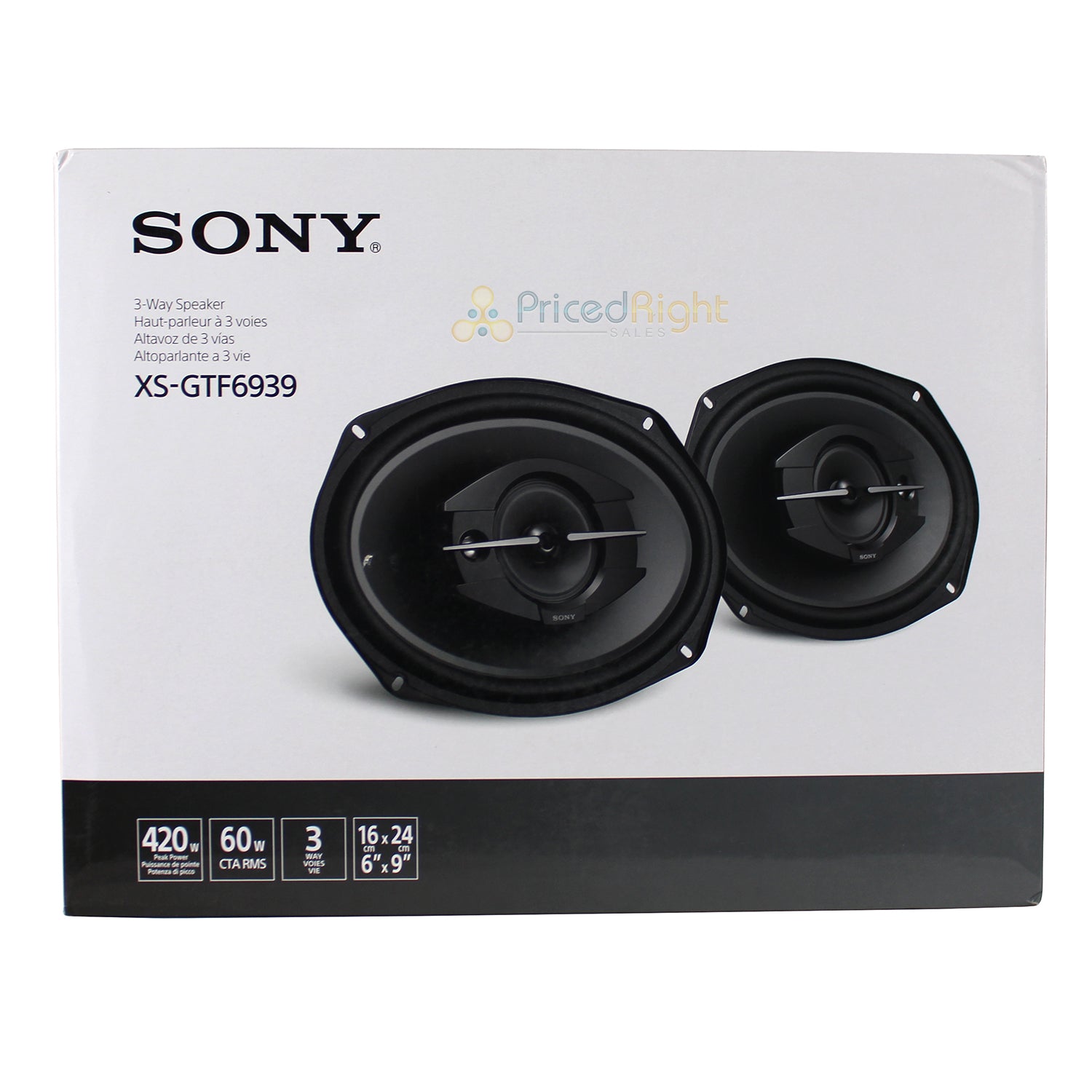 Sony Coaxial 6" x 9" 3-Way Speakers Pair 60W RMS 420W Peak XS GTF6939