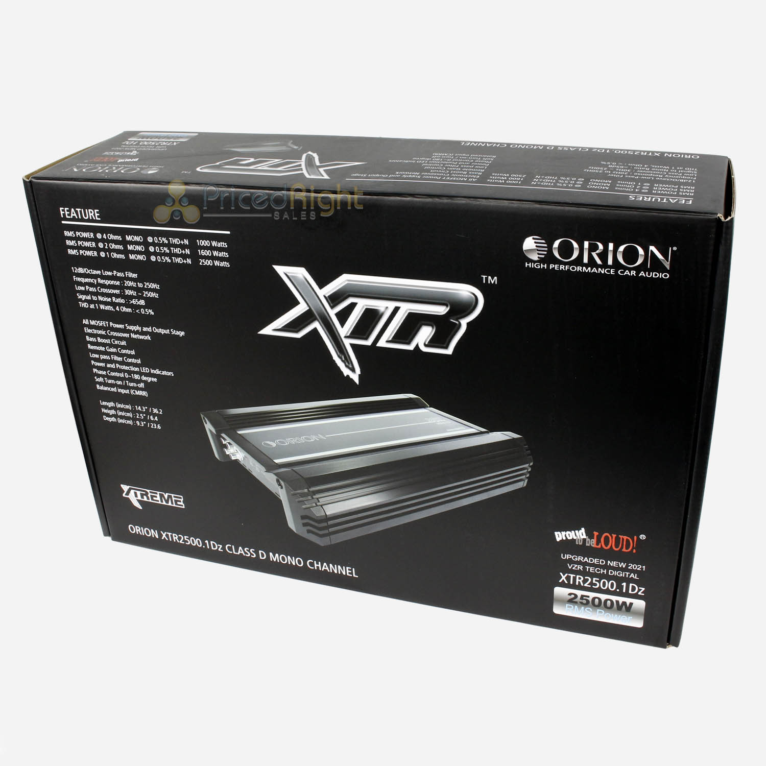 Orion XTR2500.1Dz Monoblock High Performance Amplifier Class D Subwoofer Remote