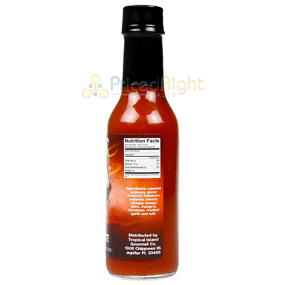 Sauce Crafters Skull Brothers Ghost Pepper Hot Sauce Mango Garlic 5 Oz Bottle