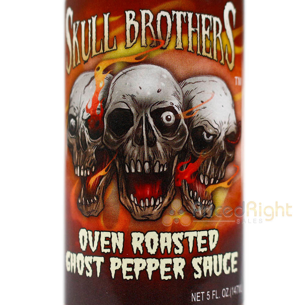 Sauce Crafters Skull Brothers Ghost Pepper Hot Sauce Mango Garlic 5 Oz Bottle