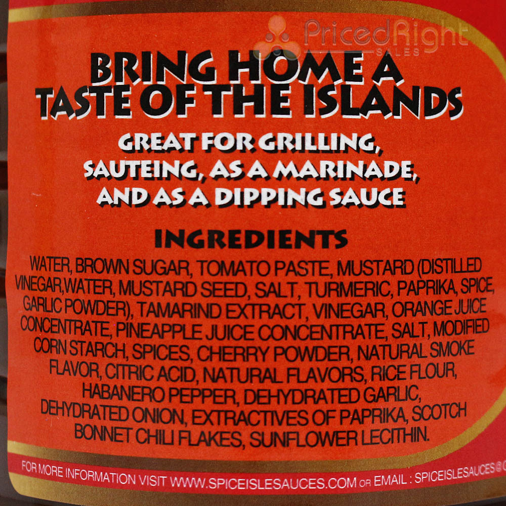 Spice Isle Sauces Tropical Heat Gourmet BBQ Sauce 18.5 Oz Habanero Gluten Free