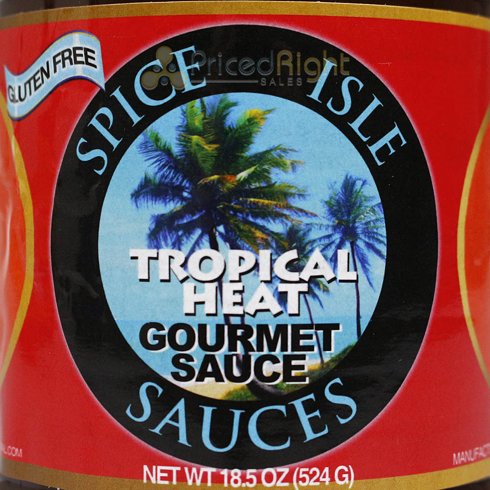 Spice Isle Sauces Tropical Heat Gourmet BBQ Sauce 18.5 Oz Habanero Gluten Free